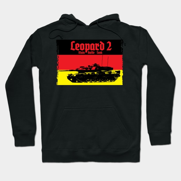 Leopard 2 Main Battle Tank Hoodie by Illustratorator